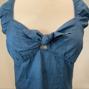Blue Denim Crop Top